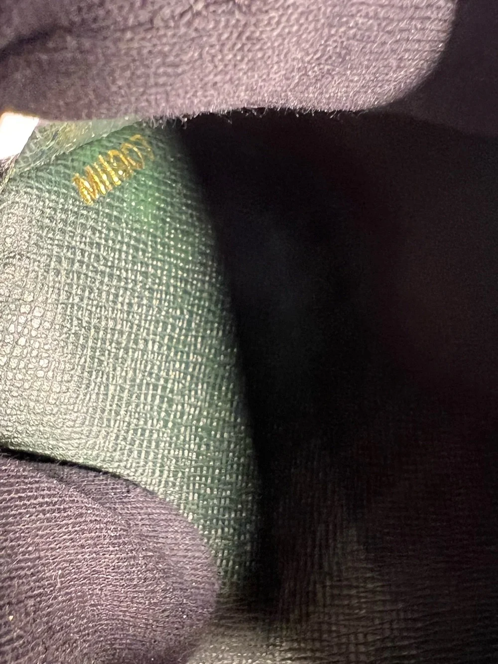 1261: Louis Vuitton Taiga Green Leather Long Wallet Travel Organizer